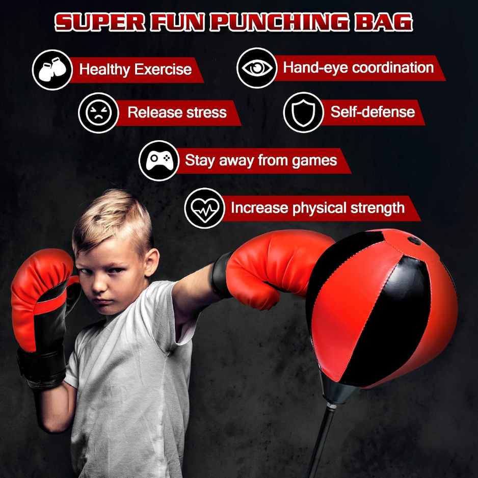 Punching Bag Set Toy With Boxing Gloves, Height Adjustable Punching Bag, Sport Toy For Boys Girls, Ideal photo 6