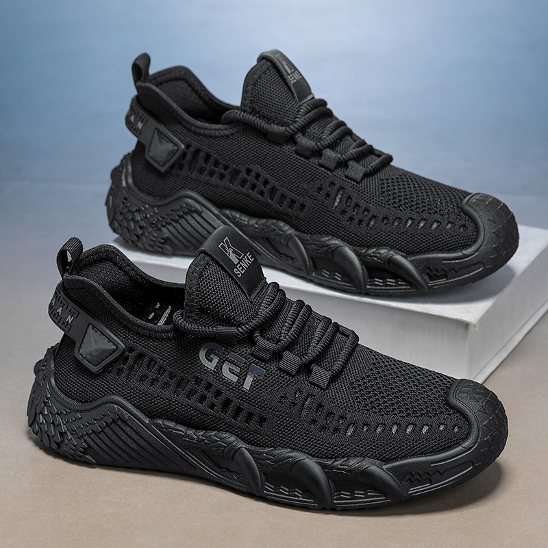 2026 New Summer Breathable Fly Knit Mesh Shoes For Men, Hollow Out Running Sneakers, Soft Sole Casual Men's Footwear photo 2