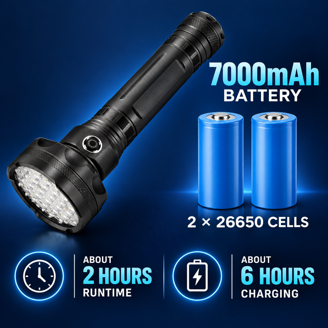 Rechargeable Type C LED Work Light 7000mAh W5212 1 8000LM Wrist Strap Flashlight Aluminum Alloy photo 3