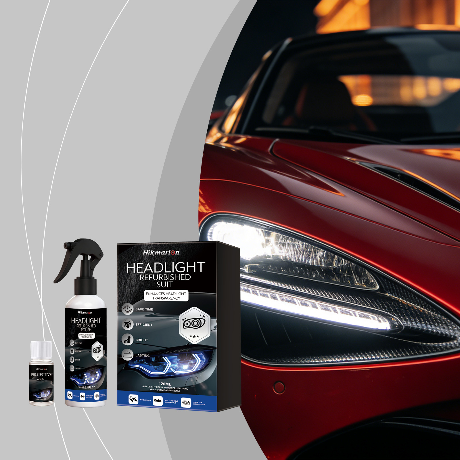 Front Headlight Refurbishment Kit 1 Set Per Box photo 8
