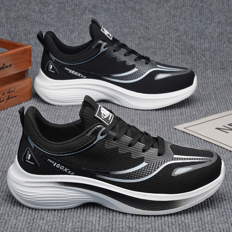 Summer Men Fly Knit Mesh Dad Sneakers, Breathable Non-Slip Soft Sole Casual Running Shoes photo 1