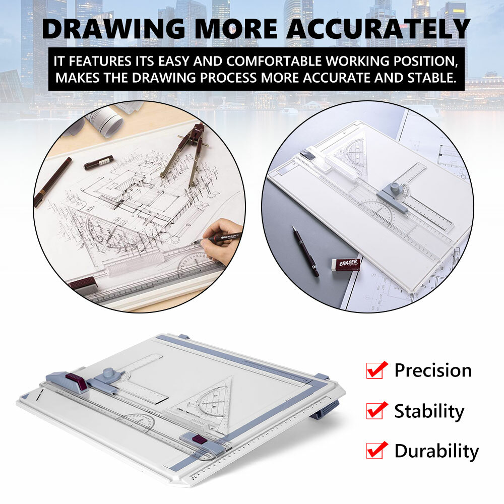 PRO A3 Drawing Board Table With Parallel Motion And Adjustable Angle Drafting AU photo 3