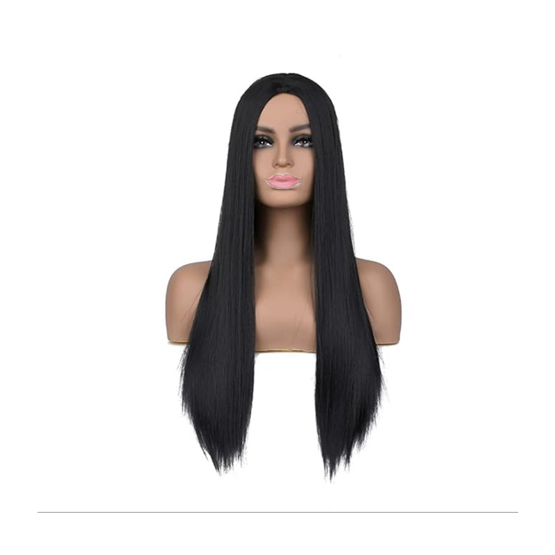 40Inch 100cm Long Women's Long Straight Black Wig Anime Costume Party Wig photo 1