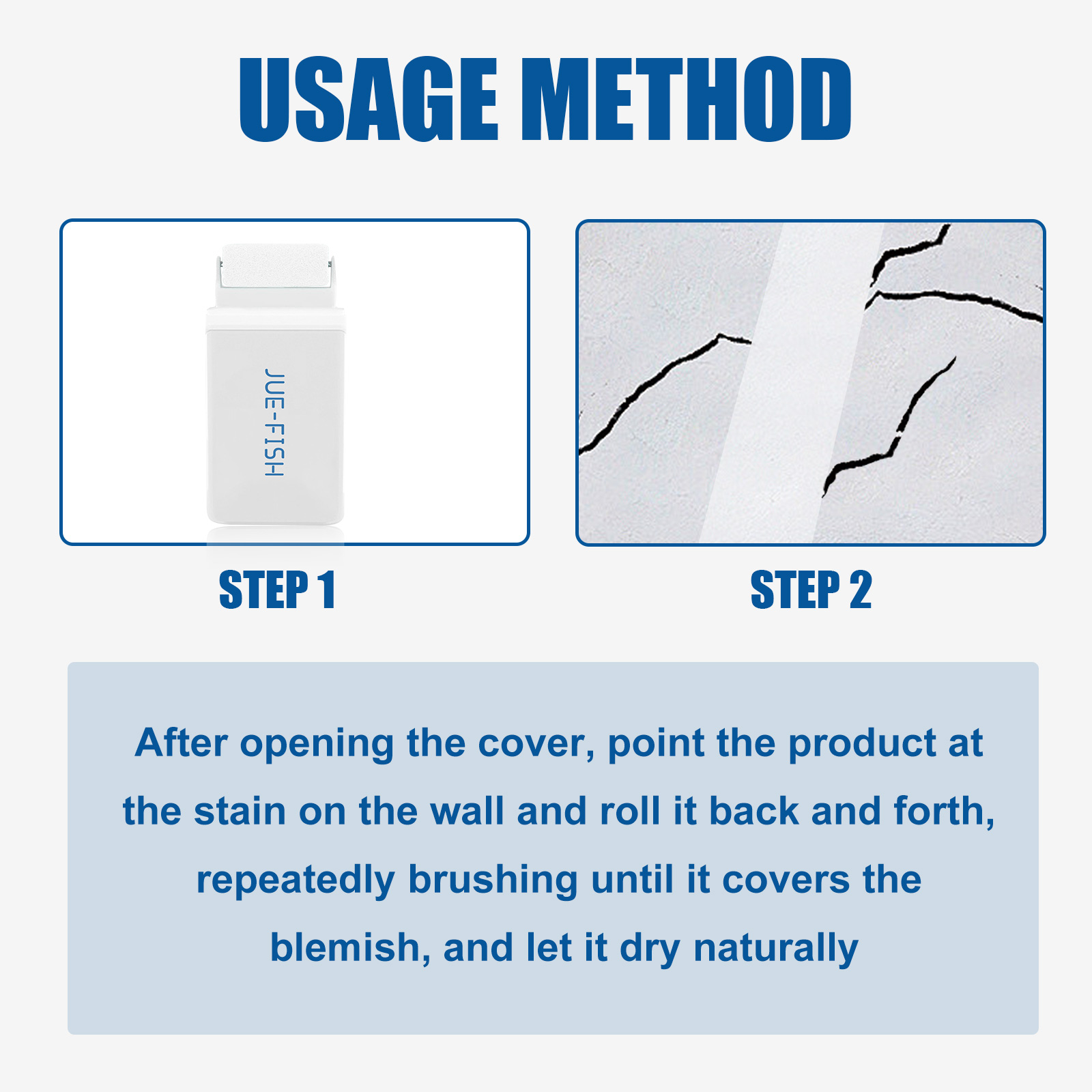 Jue-Fish Wall Repair Roller Brush, White Paint Renovation, Moisture And Crack Prevention, Graffiti Cover Repair Wall Paint photo 2
