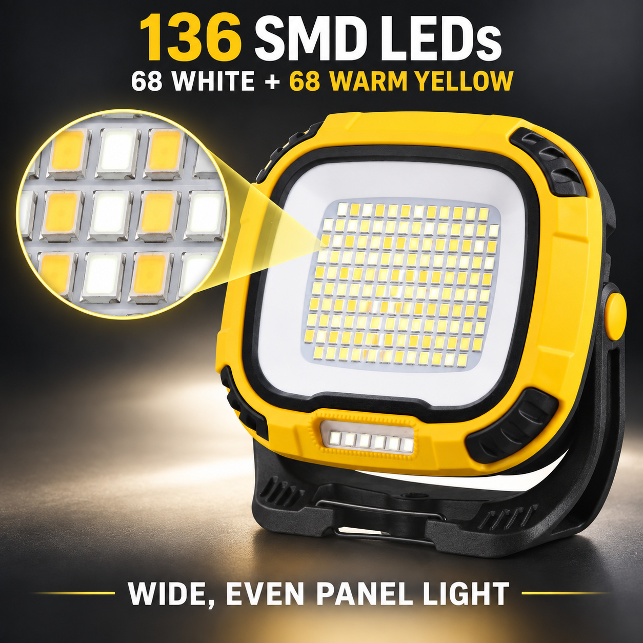 Rechargeable Magnetic Battery Display Type C LED Work Light Base Hanging W892 2 Adjustable Stand photo 7