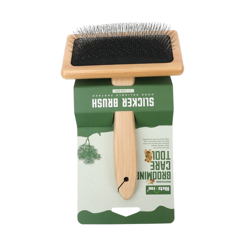 Dog & Cat Brush, Pet Slicker Brush With Bamboo Handle For Large Medium & Short Hair Elegant Grooming Comb For Removing Shedding, Tangles And Dirt photo 8
