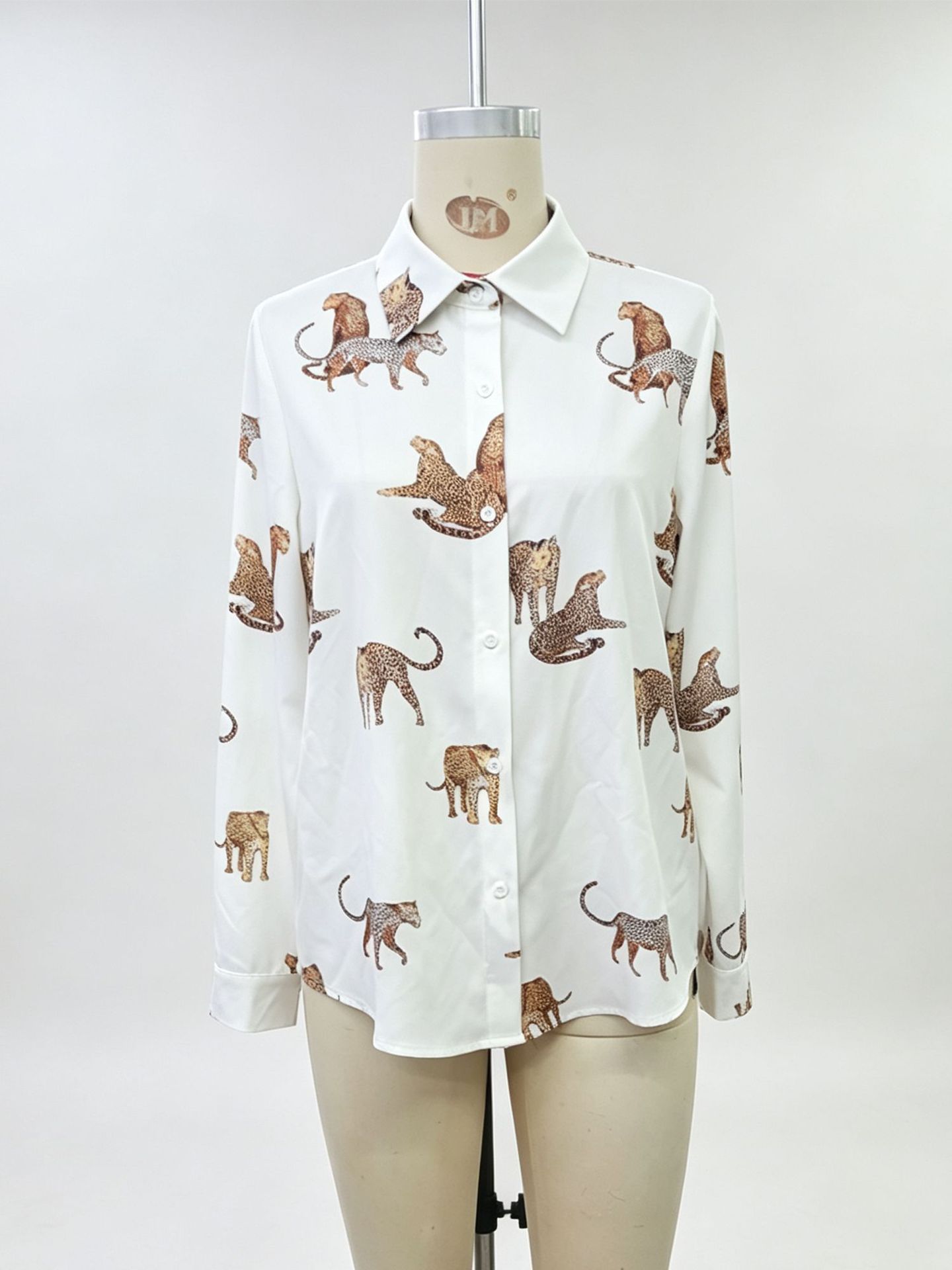 2026 Cross-Border European And American Spring Women's Printed Shirt With Turn-Down Collar, Single-Breasted, Slimming, Versatile Long-Sleeve Shirt In Stock photo 5