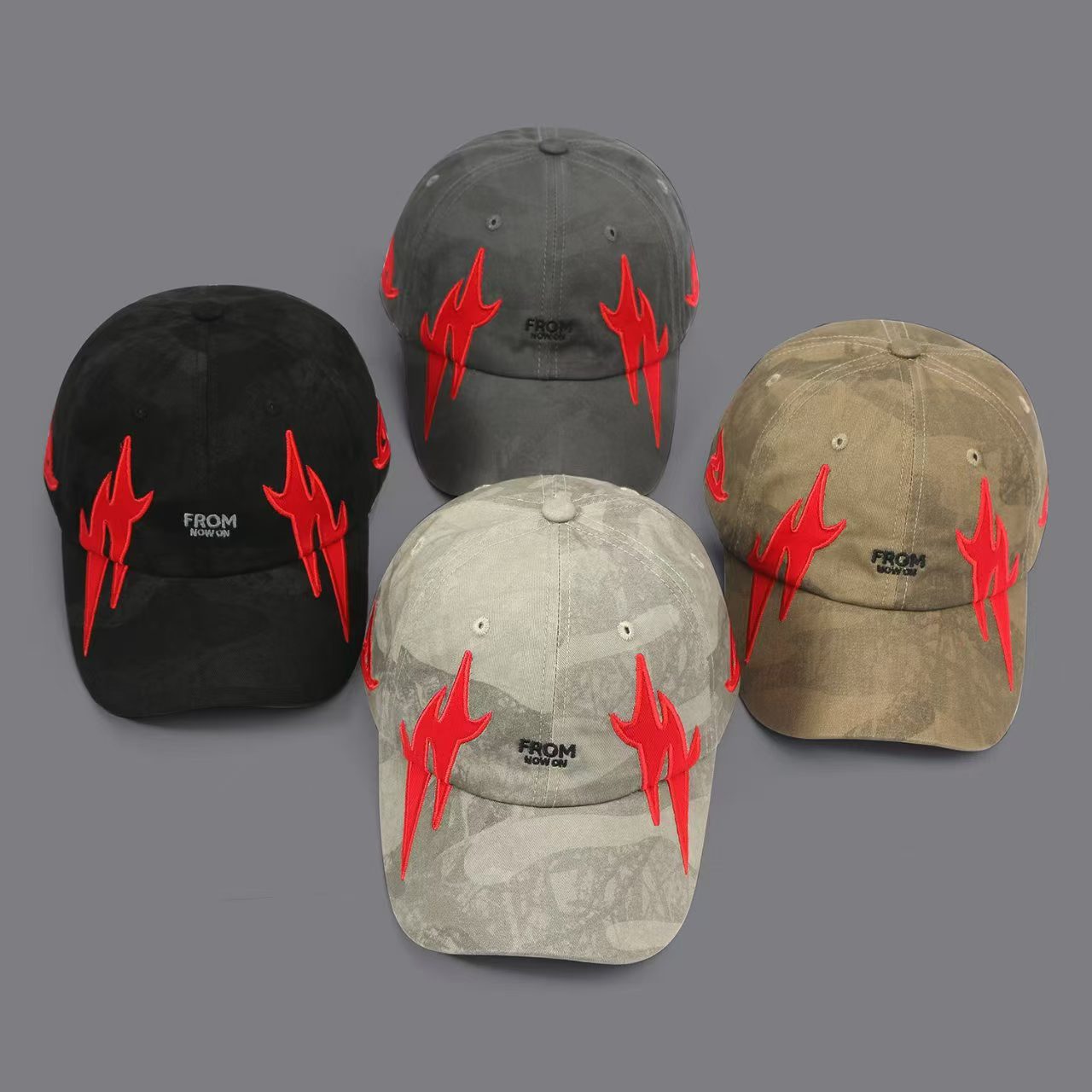 Camouflage Distressed Flame Letter Embroidery Beanie Cap For Street Cool Style, Suitable For Music Festival Daily Outings photo 4