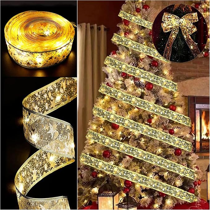 19FT 60 LED Christmas Tree Ribbon Fairy Lights 6M Shining String Lights For Holiday Decorations photo 1