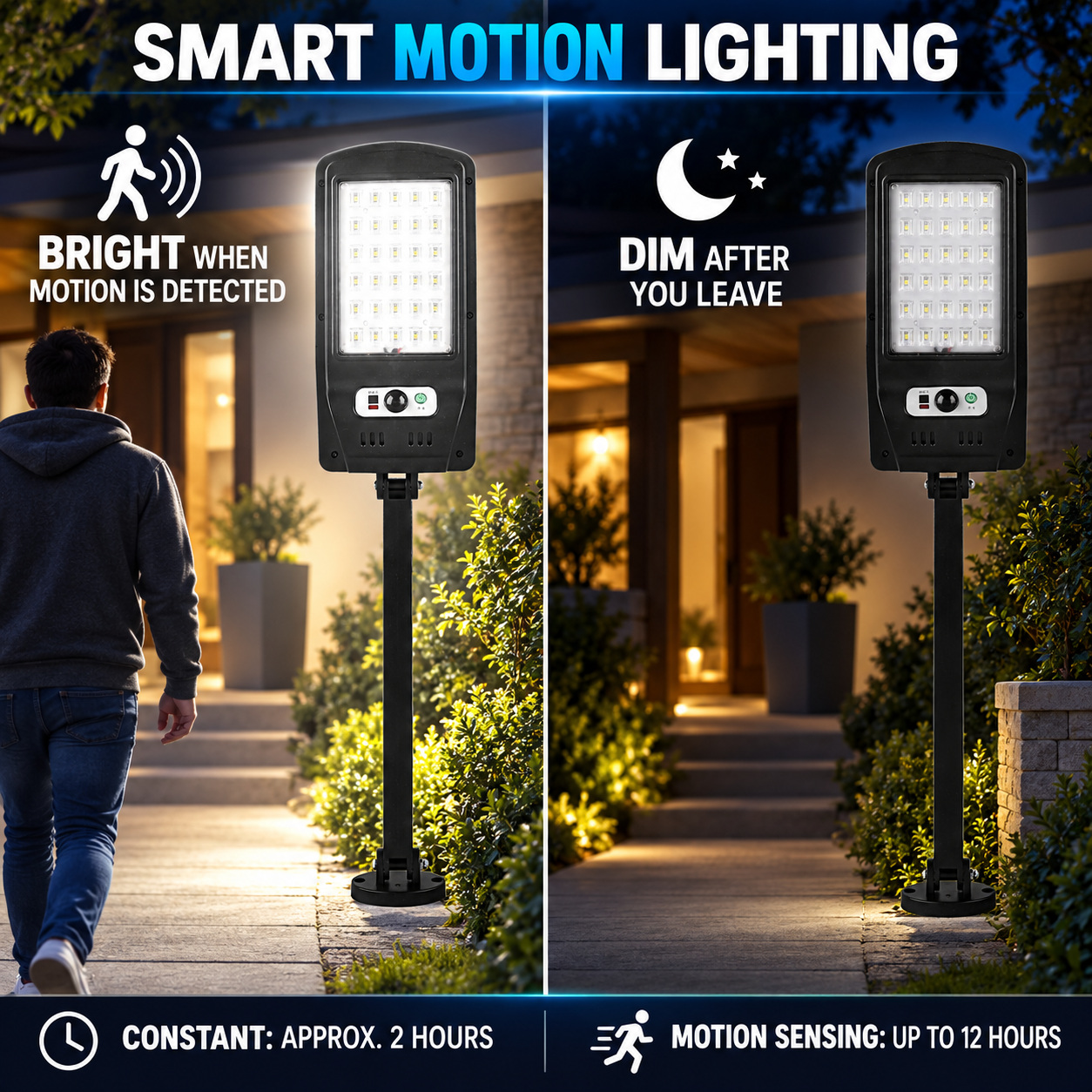 Solar Powered Rechargeable Motion Sensor Waterproof LED Work Light 10W 1500mAh For W755 7 Remote photo 6