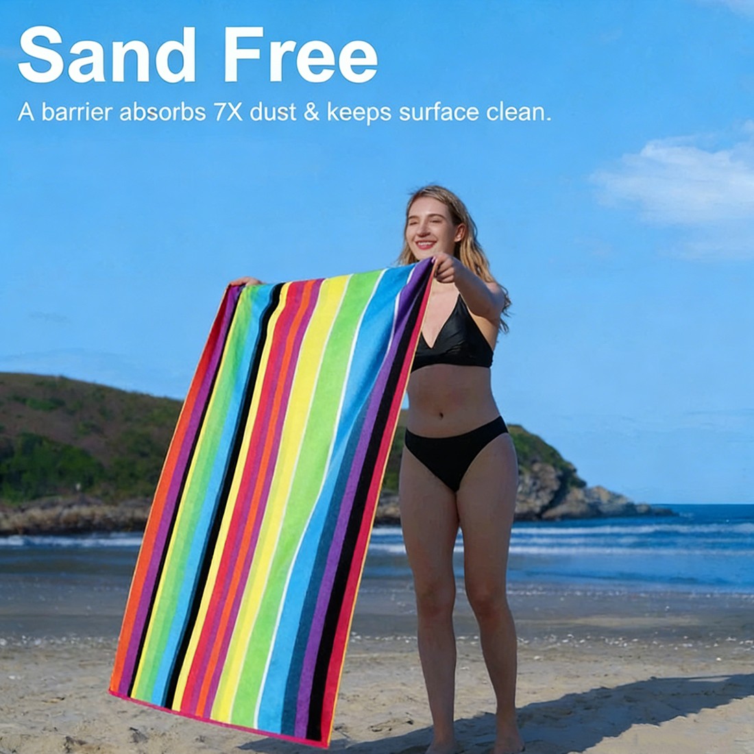Travel Towel Striped Extra Large Microfibre Lightweight Beach Towel Quick Dry photo 8
