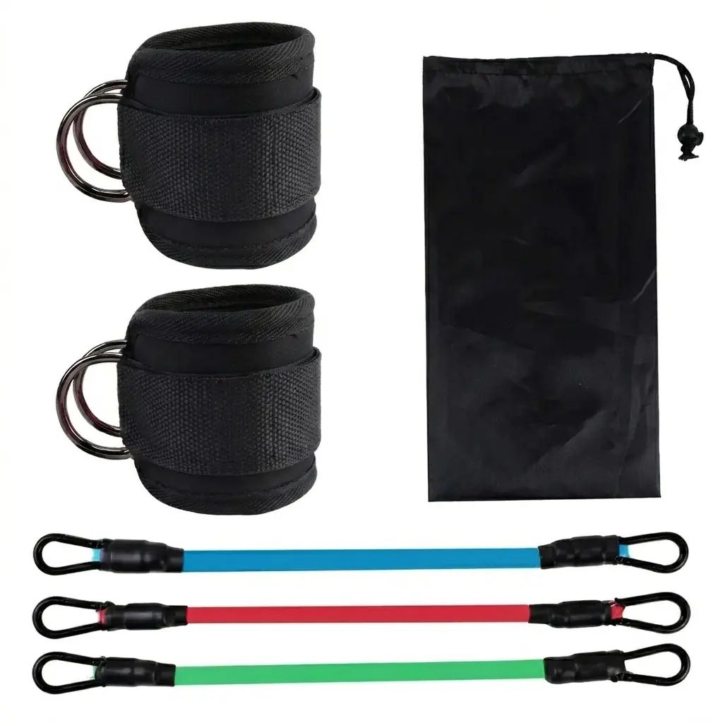 Ankle Straps For Working Out, Fabric Ankle Resistance Bands With Non-Slip Adjustable Cuffs, Durable Neoprene Leg Straps For Kickboxing Glute And Leg Training, Portable Home Gym Equipment For Men Women photo 7