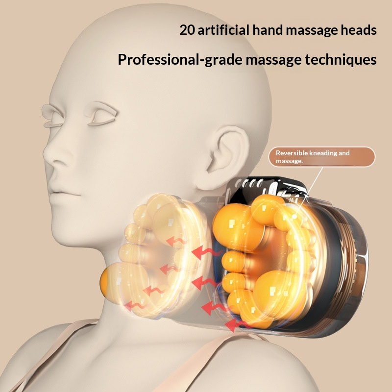Cervical Spine Massage Pillow Massage Apparatus Neck And Waist Dual-use Hot Compress For Legs Household Multifunctional Massage Pad Rechargeable Massager photo 3
