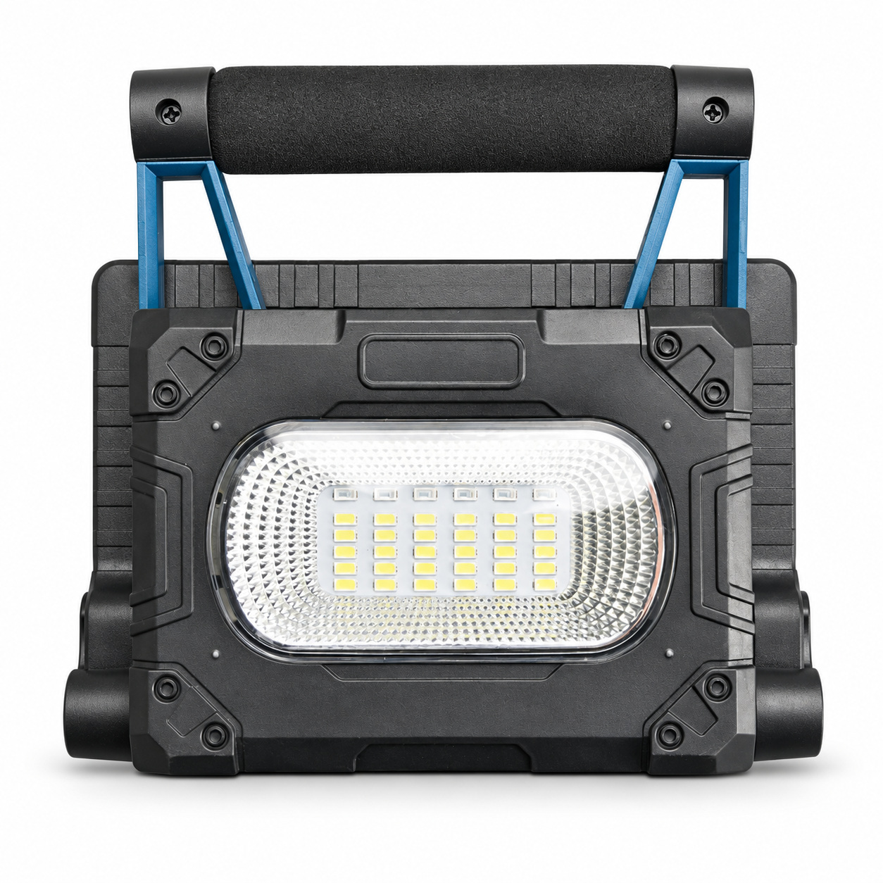 Solar Powered Rechargeable Magnetic Battery Display LED Flood Light W875 1 30W Portable Outdoor Red photo 1
