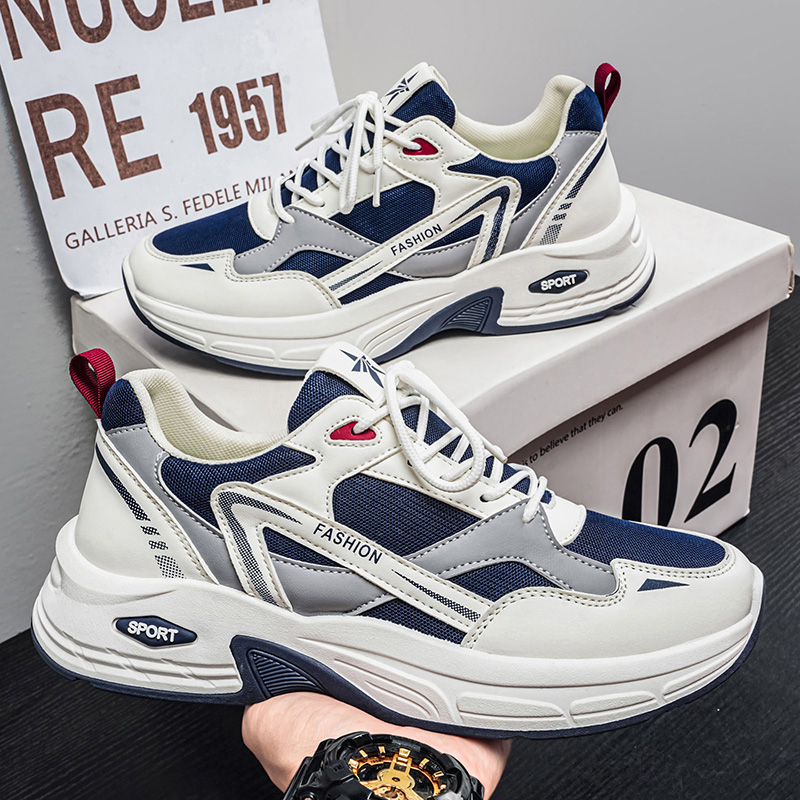 2026 Summer New Men's Thick Sole Height Increasing Sneakers, Wear-resistant, Breathable Trendy Versatile Casual Dad Shoes photo 3