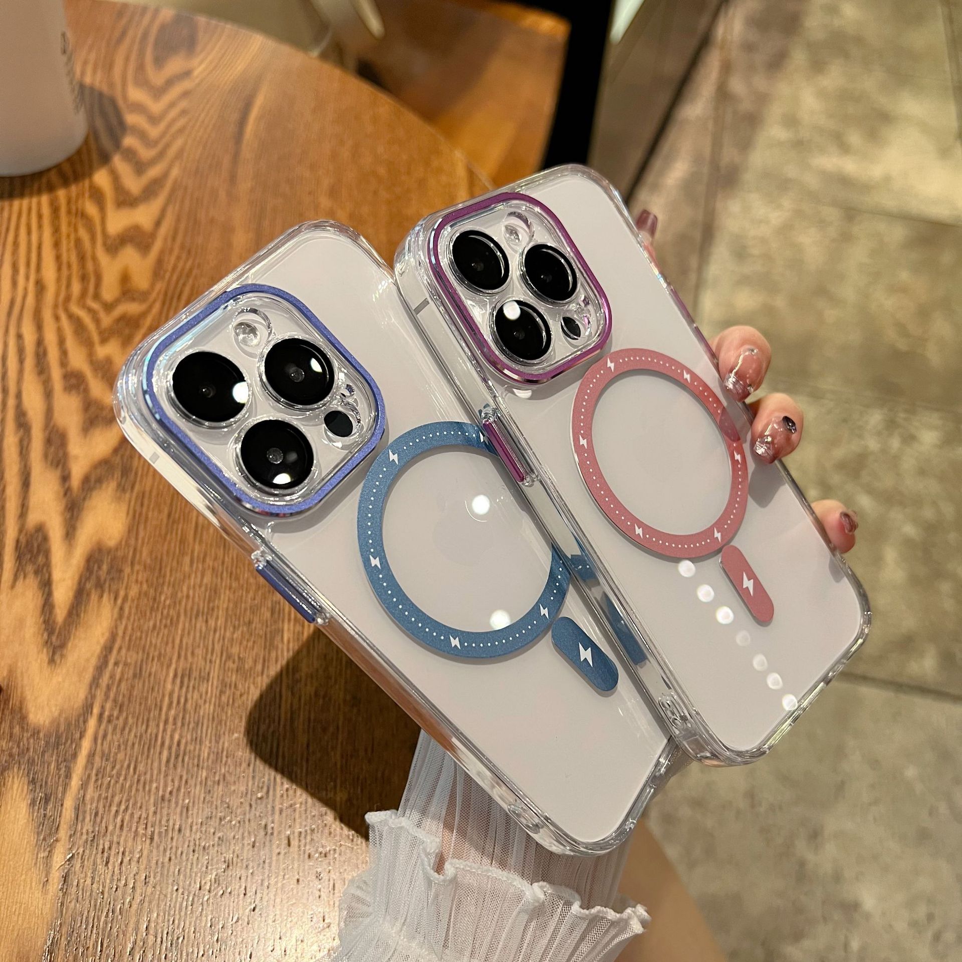 Transparent Magnetic Lens Glass Drop-resistant Mobile Phone Protective Shell photo 2