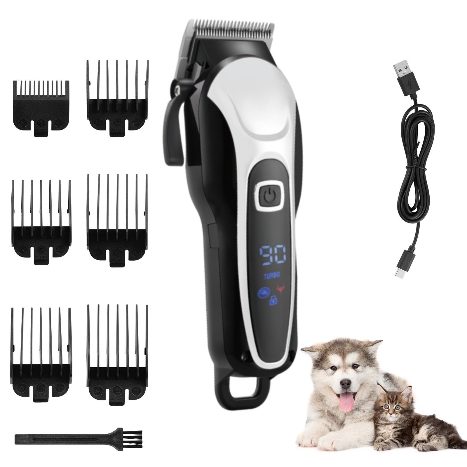 Dog Clippers Low Noise Cordless Pet Shaver Grooming Clipper Thick Hair Trimmer photo 5