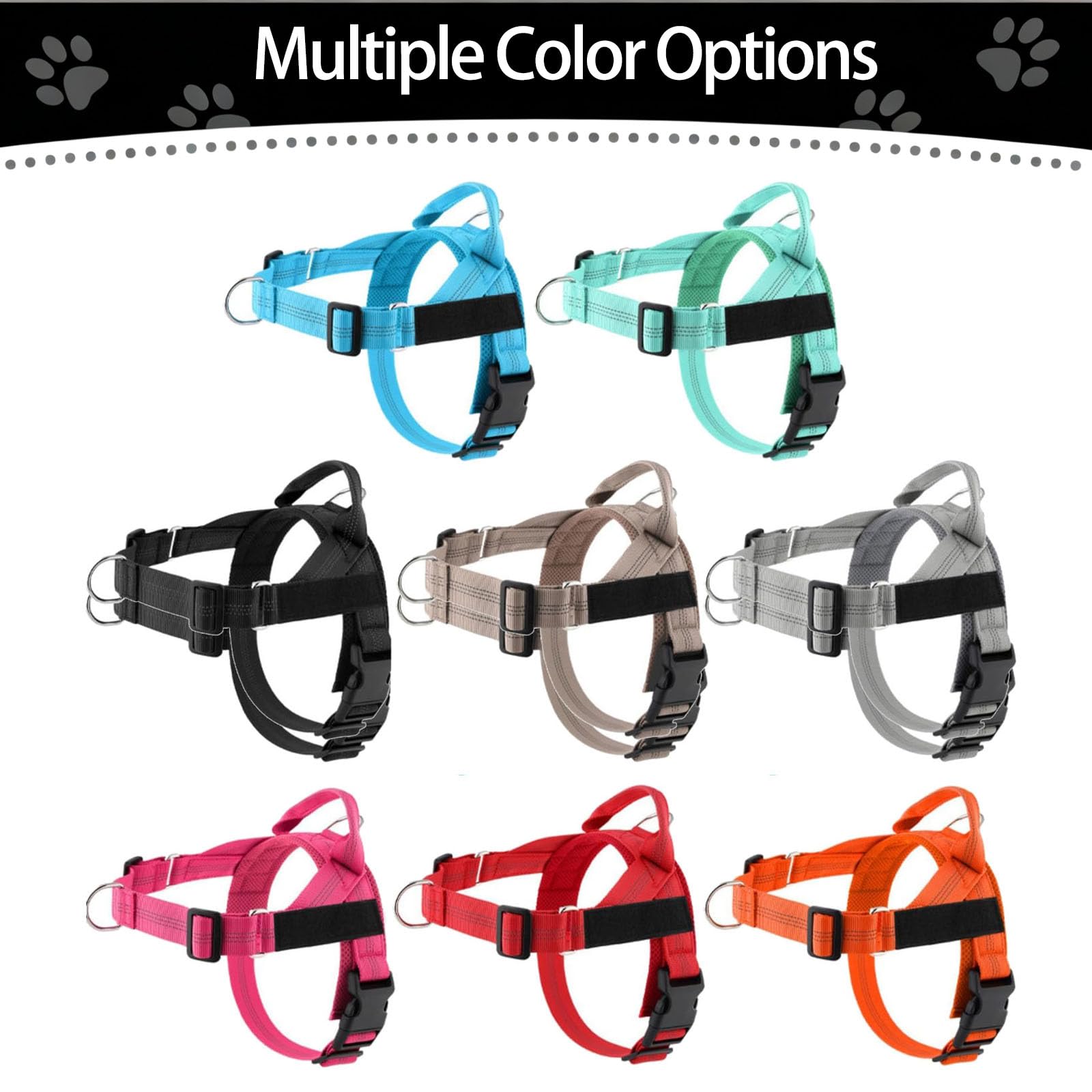 No-Pull Harness,No Pull Dog Harness With Soft Padded Handle Reflective Adjustable Breathable Mesh Pet Vest,Easy On-Off Soft Padded Harness,Easy For Training Walking For Dogs Of All Size photo 2