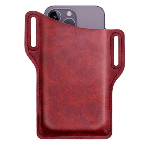Men Cell Phone Belt Pack Bag Loop Waist Holster Pouch Case Leather Wallet Cover photo 6