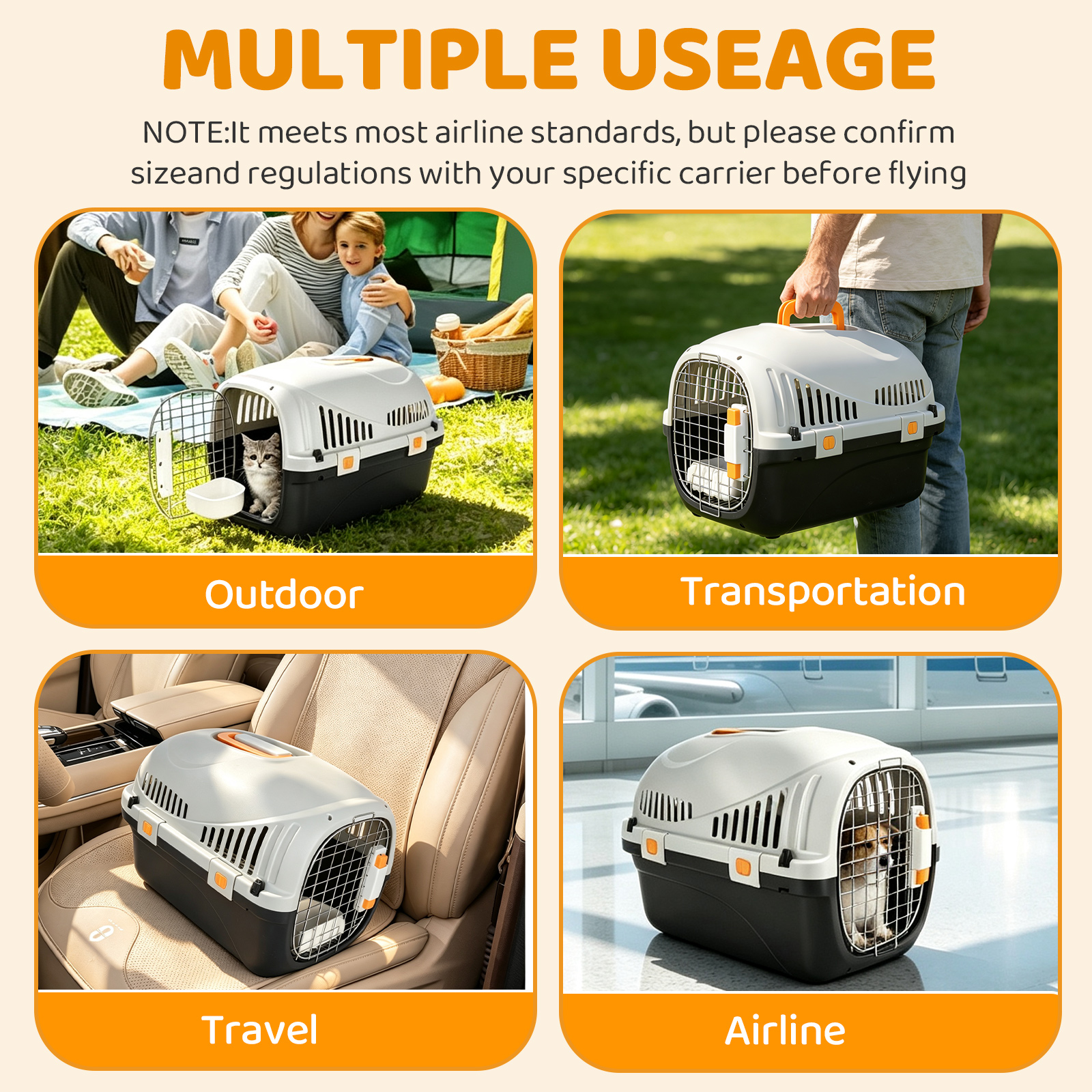 Plastic Cat Carrier Top Load For Small Dogs And Cats 49 X 32 X 32 Cm photo 6