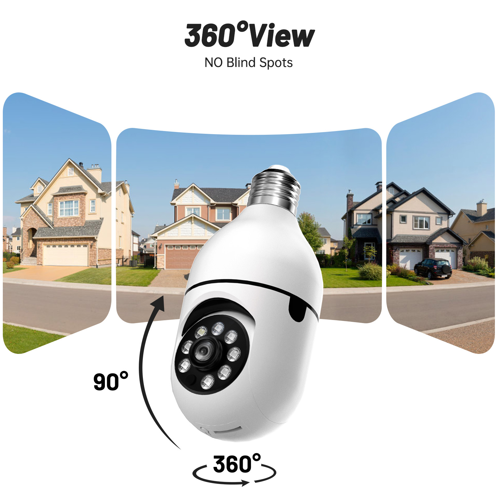 WiFi Indoor E27 Network Security Camera 2K Light Bulb Colorful Smart Home Full HD IP Camera 2pcs Set Camera photo 4