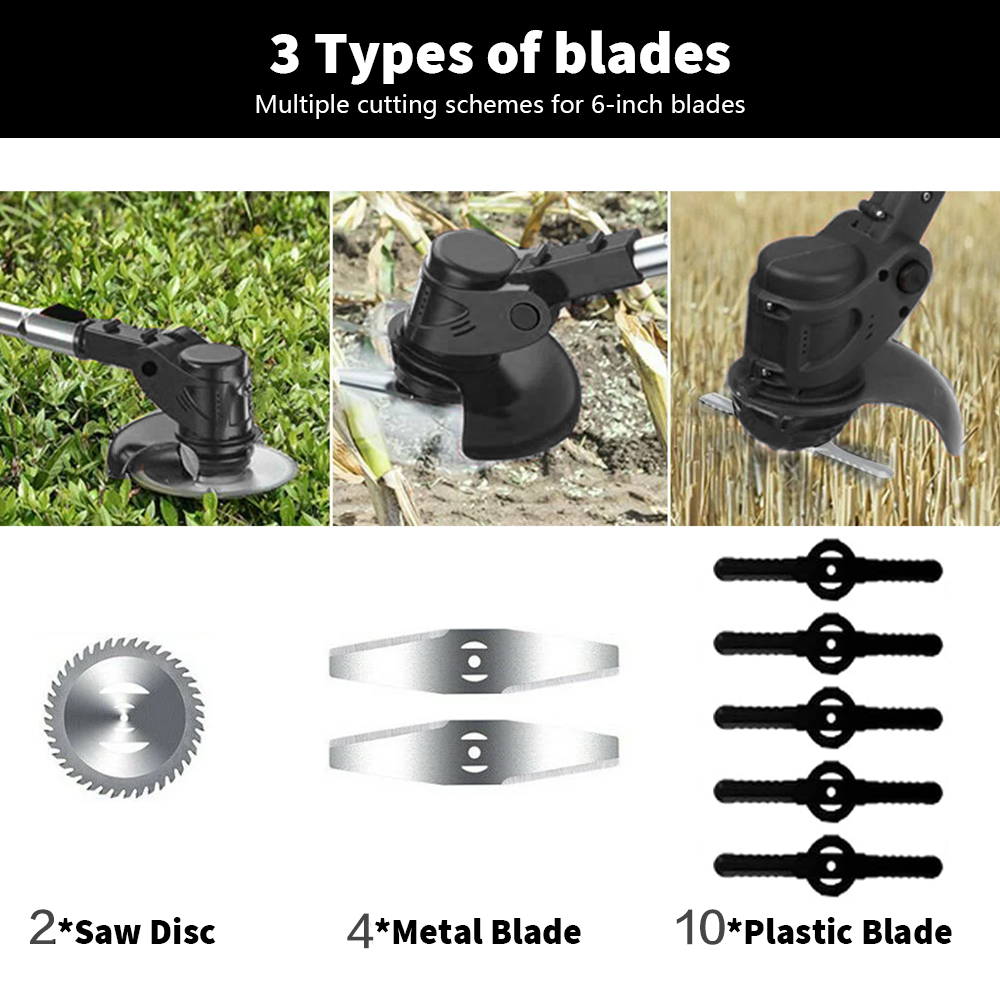 Cordless Grass Trimmer Electric Lawn Mower Whipper Cutter 36vf Battery For photo 4