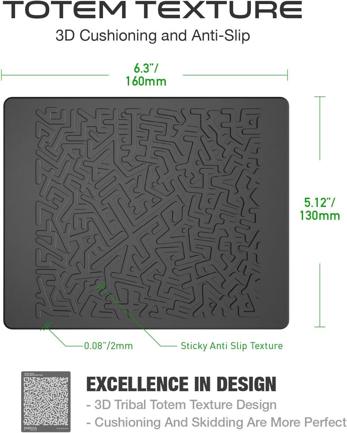 Car Dashboard Non Slip Mat 2 Units, 6.3x5.1 Inch Anti Slip Gripping Pad For Phone, GPS, Keys, Coins And Accessories photo 4