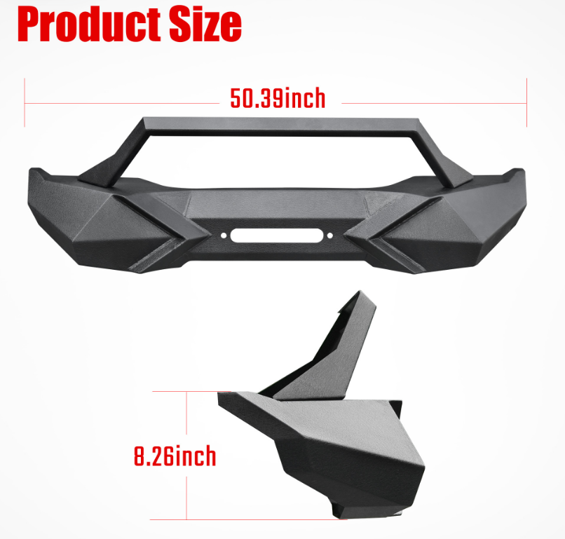 Steel Front Bumper Bull Bar Winch Plate For 2007-2017 Wrangler JK JKU photo 7