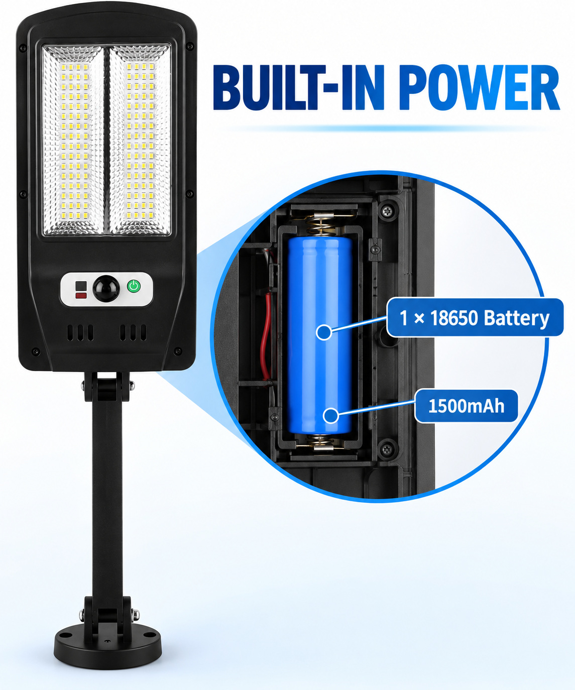 Solar Powered Rechargeable Motion Sensor Waterproof LED Work Light 30W 1500mAh For W755 2 Remote photo 3