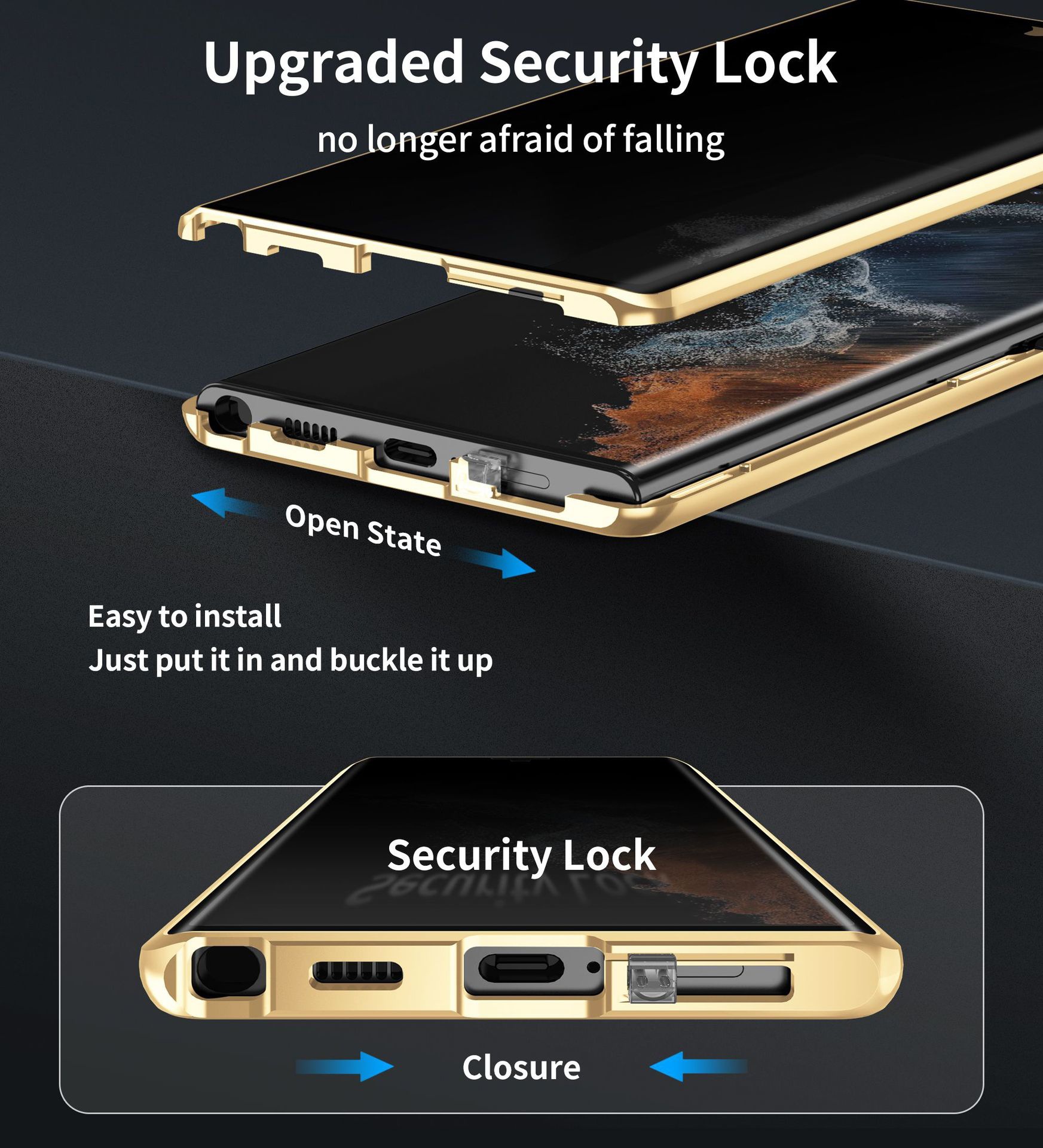 Applicable To S23Ultra Peep-proof S23Plus Metal S22 Phone Case photo 3