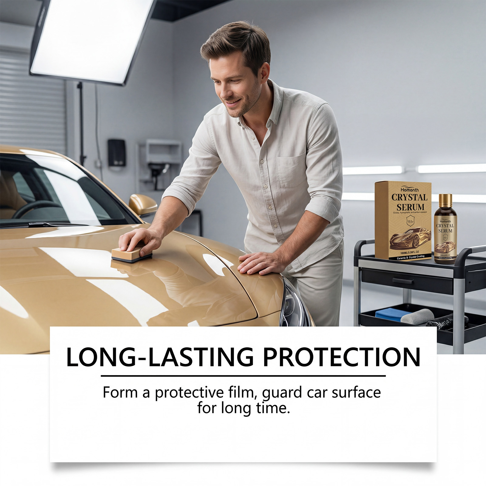 Car Ceramic Coating Kit, Paint Gloss Anti Stain Protective Coating Set With Tools photo 1