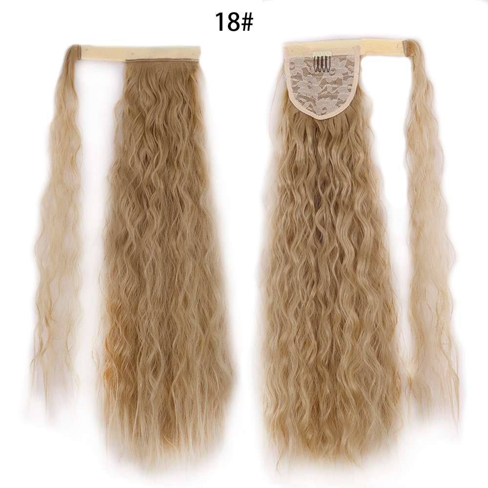 Ponytail Wig Water Wave Velcro Banding Chemical Fiber High Temperature Silk photo 2