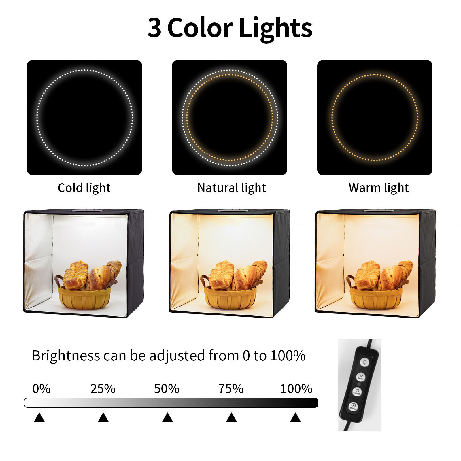 40x 40cm 144LED Portable LED Light Tent Box Bar Cube Room Studio Photography 16 Inch photo 3