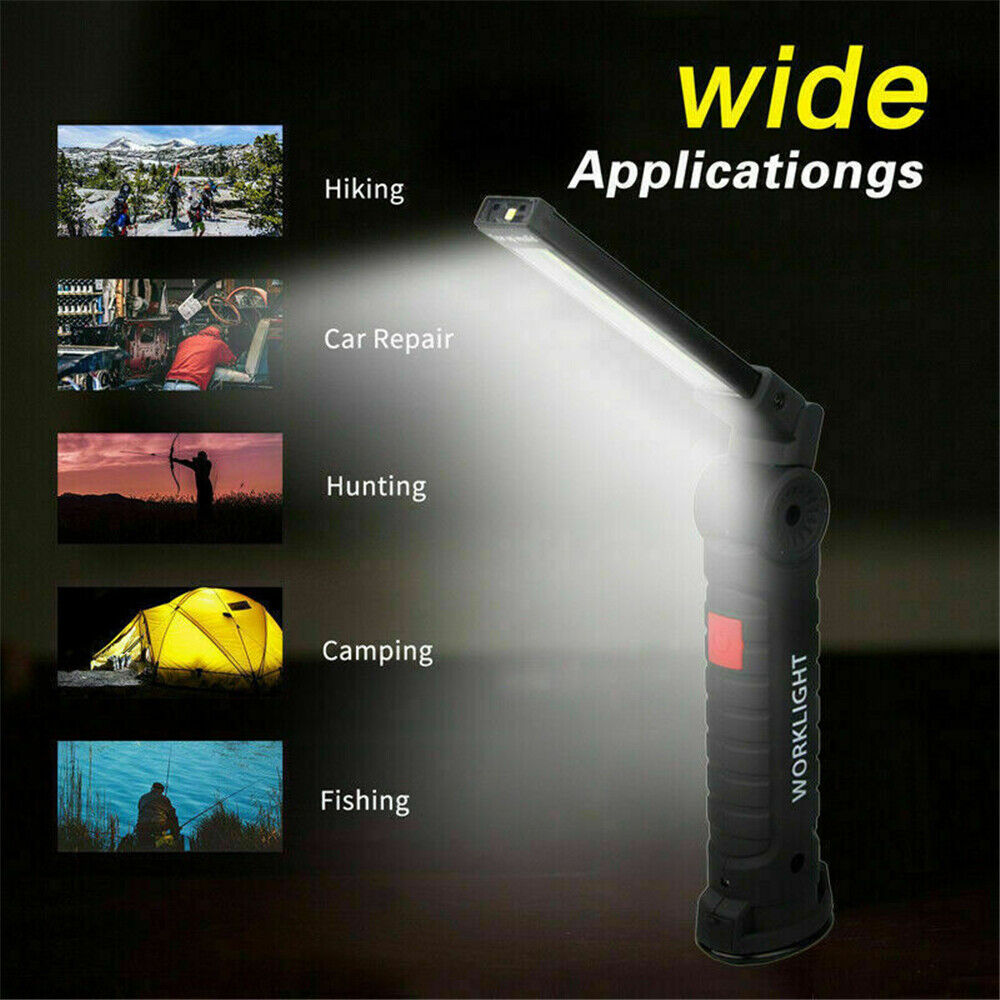 Portable COB LED Work Light Car Garage Mechanic USB Rechargeable Torch Lamp AUS photo 4