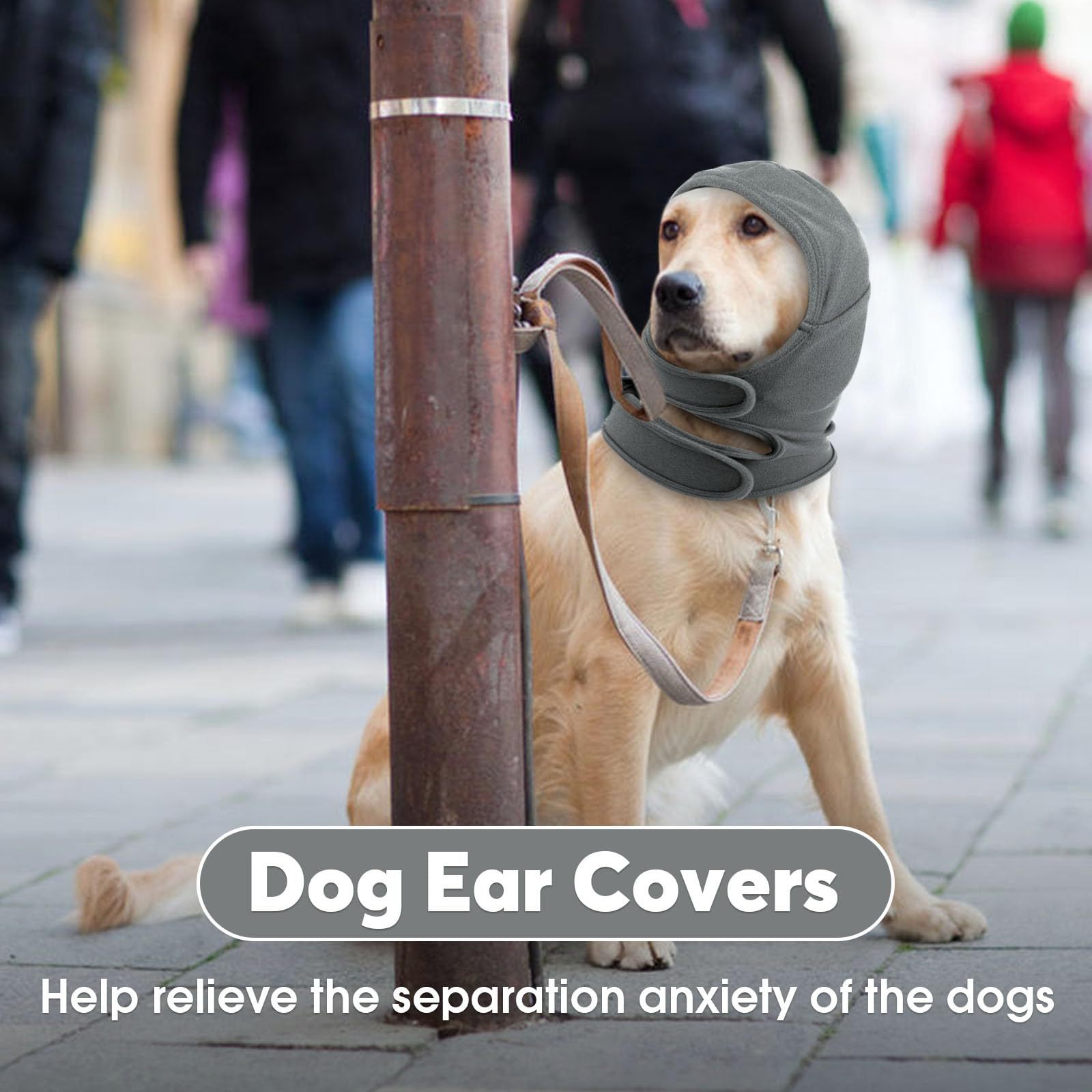 Calming Hoodie Dog Ear Covers-No Shake Hematomas Ear Wraps For Dogs, Adjustable Head Wrap Muffs Noise Cancelling Protector, Anxiety Relief, Fireworks & Grooming Bathing photo 2