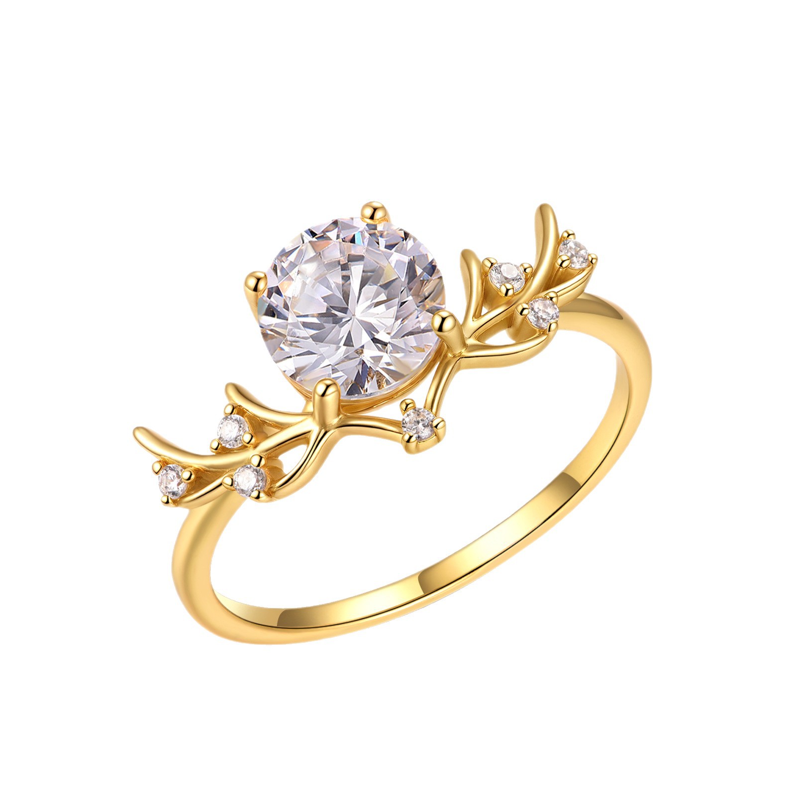 S925 Sterling Silver 7.0mm Round Moissanite Twig Vine Ring D Color VVS1 US Size 6-9 GRA Certified Gift Box photo 1