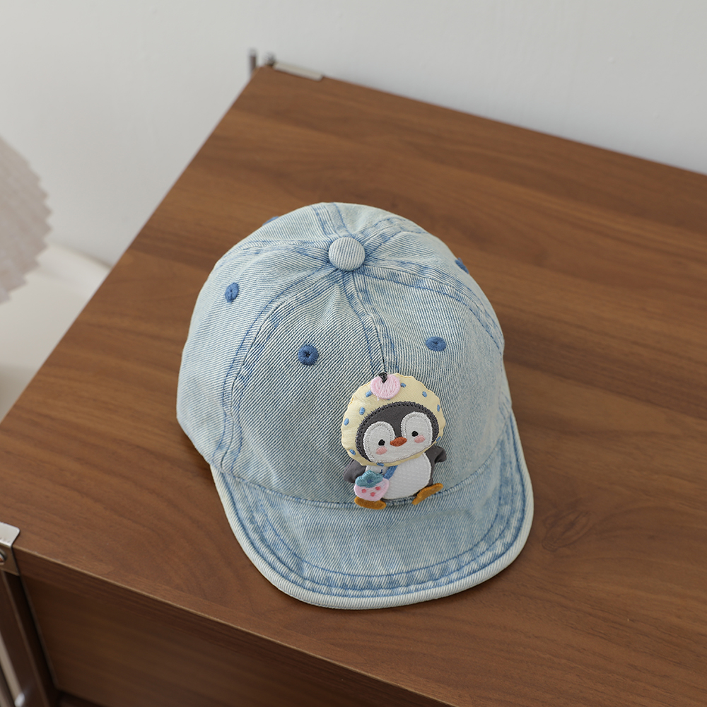 Cartoon Three-dimensional Penguin Children's Cowboy Baseball Cap - Washed Soft Brim Baby Duckbill Hat - Outdoor Outing Hat photo 4