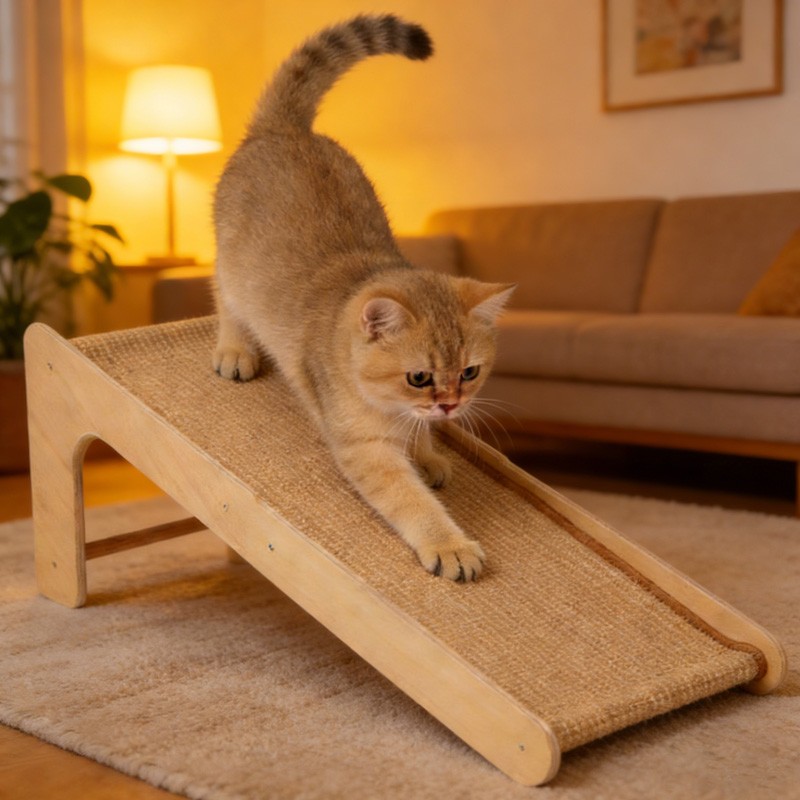 Dual Use Sisal Cat Scratcher Large Cat Scratcher L Shape Scratch Pad For Cats photo 6