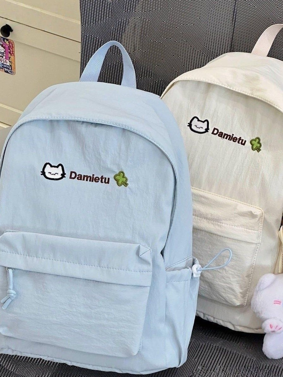 Japanese Solid Color College Student Backpack Female 2026 New Lightweight Junior High School Student Backpack Short Distance Travel Backpack - Light Blue photo 8