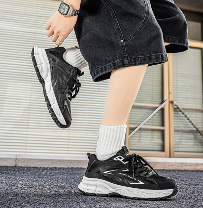 New Men's Light Hollow Breathable Non-slip Dad Sneakers, Versatile Casual Shoes For Students photo 4