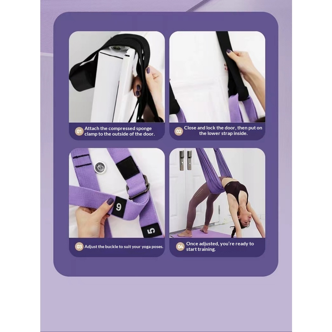 Aerial Yoga Sling Home Fitness Equipment Yoga Inverted Pull Rope Hanging Door Yoga Stretch Belt Artifact photo 3