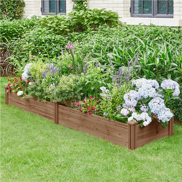 Divisible Planter Box For Home Vegetable Flower, 95inch L X 25inch W X 11inch H, Dark Brown photo 5