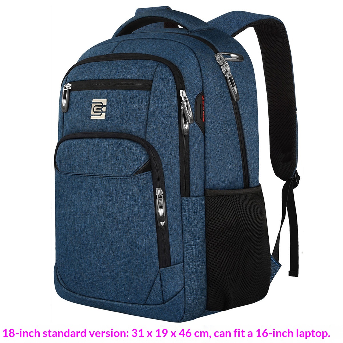 BC Men's Business Backpack Oxford Cloth Waterproof 16 Inch Large Capacity Multifunctional Computer Backpack Student Backpack Women's Blue Standard Edition16-in photo 1
