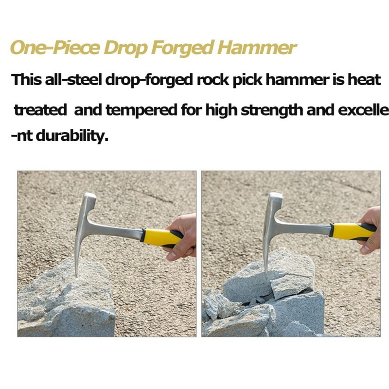 Professional Flat Head Brick Hammer - Heavy Duty One-Piece Forged Steel With Non-Slip Handle For Masons & Builders photo 8