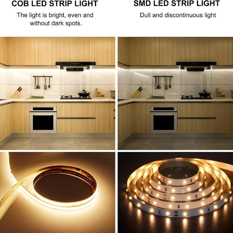 Smart COB LED Strip Lights, 24V Warm White 2700K Dimmable LED Light Strips, High Bright LED Tape Light With Power Supply And App Control LED Lights For TV,mirror, Kitchen Cabinet, Shelf photo 4