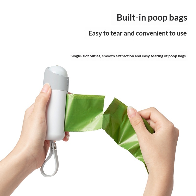 Pet Toilet Pet Garbage Bag Distributor With LED Light Lighting Portable Pick-up Dog Walking Artifact Charging photo 2