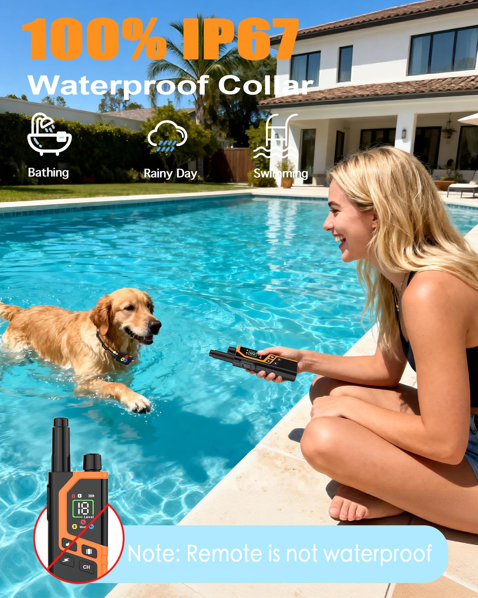 Dog Shock Collar, Dog Training Collar With Remote For 10-120lbs Dogs 4 Training Modes, Beep, Vibration, Shock, No-Shock, IP67 Waterproof ECollar For Small Medium Large Dogs, Electric Dog Collar photo 6