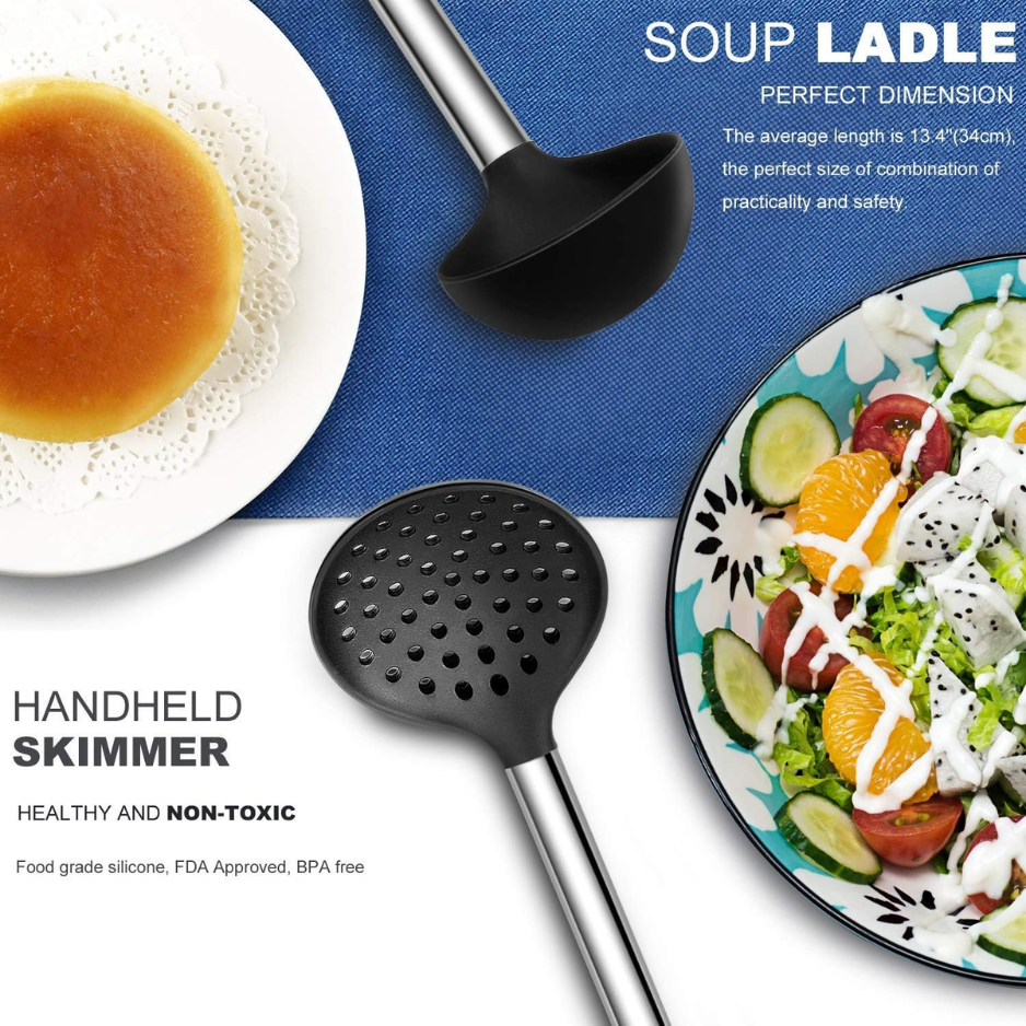 Kitchen Utensil Set Silicone Cooking Utensils 33 Kitchen Gadgets  Spoons For Nonstick Cookware Silicone And Stainless Steel Spatula Set-Best Kitchen Tools, Useful Pots And Pans Accessories photo 2