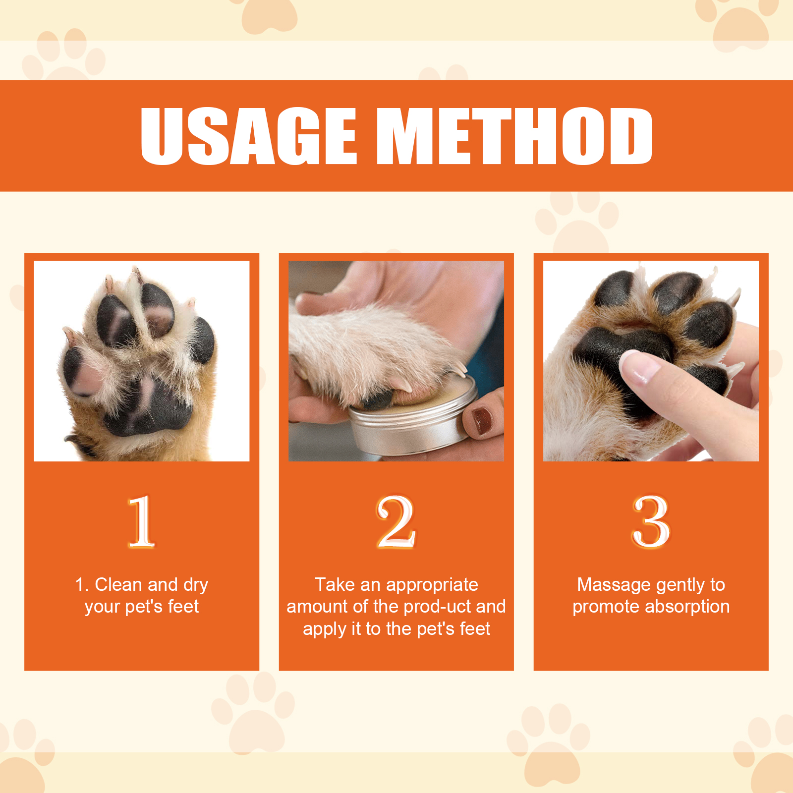 Yegbong Pet Moisturizing Paw Care Cream, Cats And Dogs Universal Moisturizing Feet Soles Meat Pad Cracked Care Cream photo 3