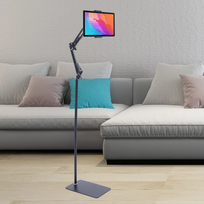 Universal Ipad Stand Floor Tablet Bracket Adjustable Flexible Rotation Phone Holder Rotating Stand Support 4.72 To 7.09in photo 5